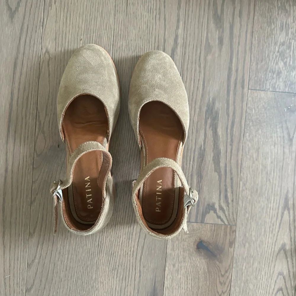 Portland Leather Tan Heels with Ankle Strap - Picture 2 of 5